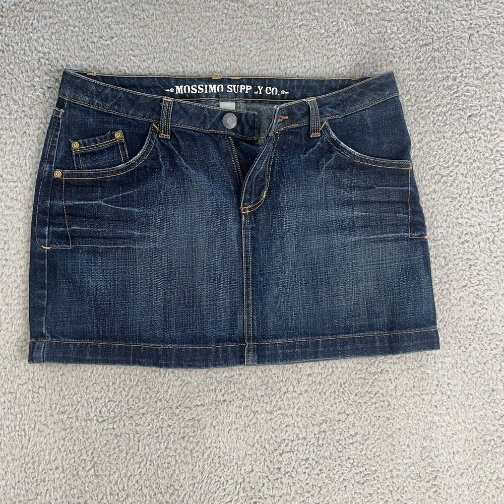 Mossimo Supply Co. Mini Skirt Girls  7 Blue Dark Wash 5-Pocket Faded Denim